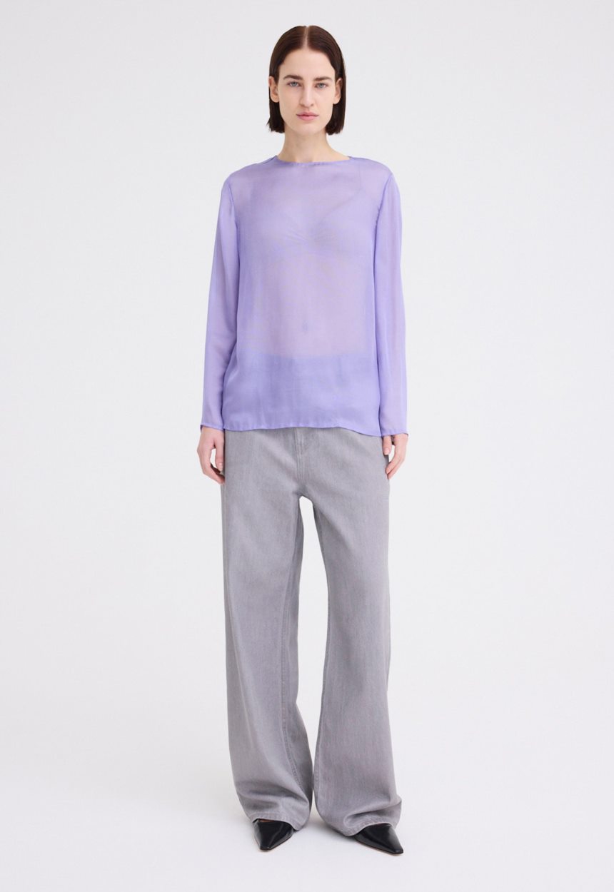 Jac + Jack Eidel Silk Mesh Top - Periwinkle Lilac